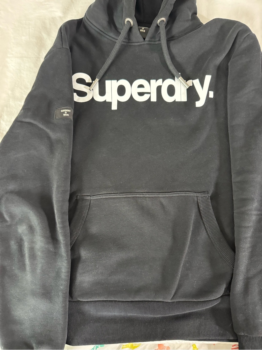 Superdry Men's Black Logo Hoodie small